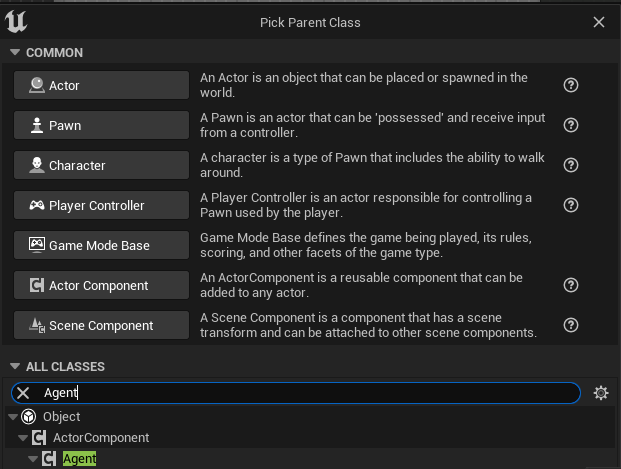 Create Blueprint Agent Component