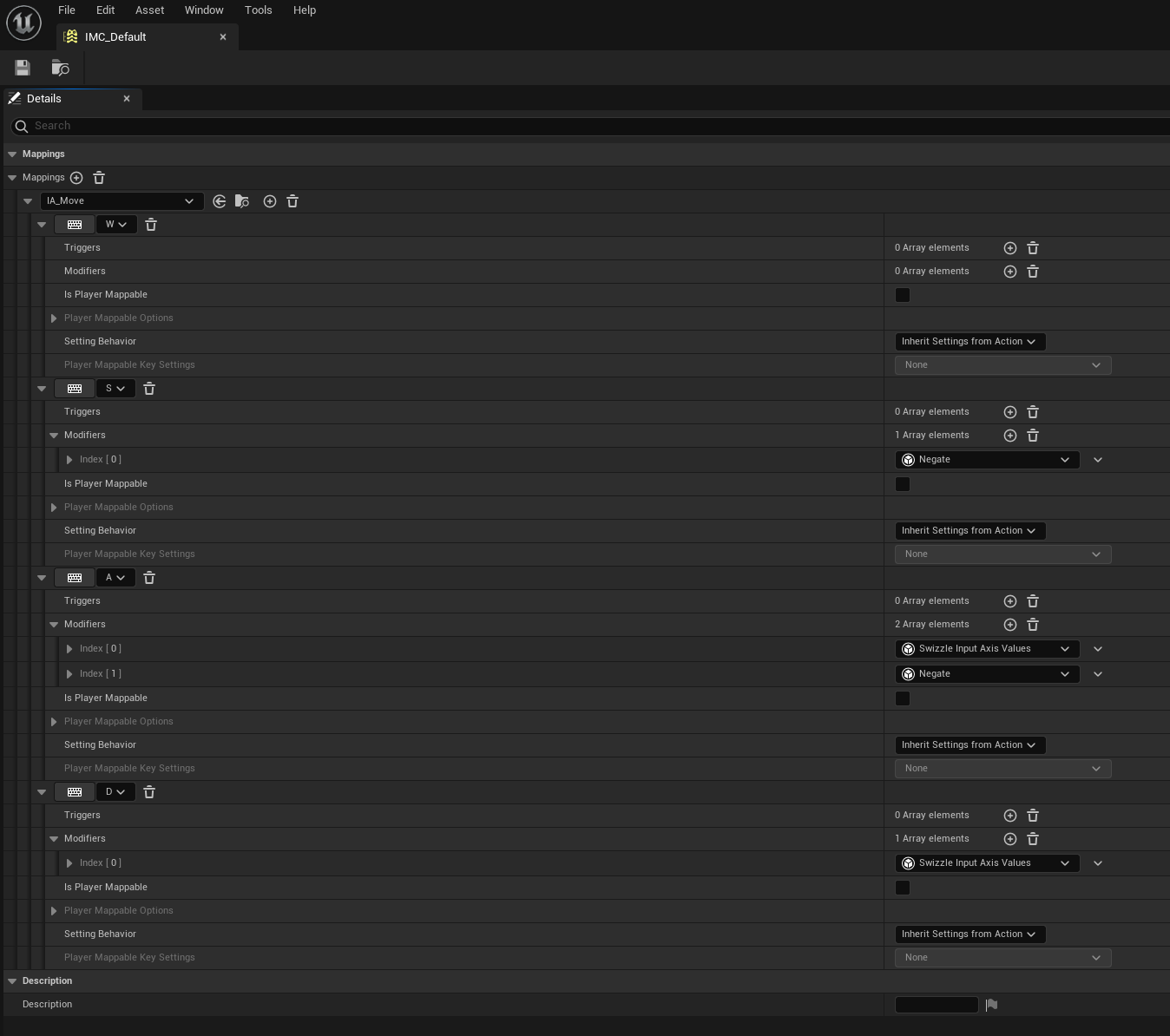 Input Mapping Context Default